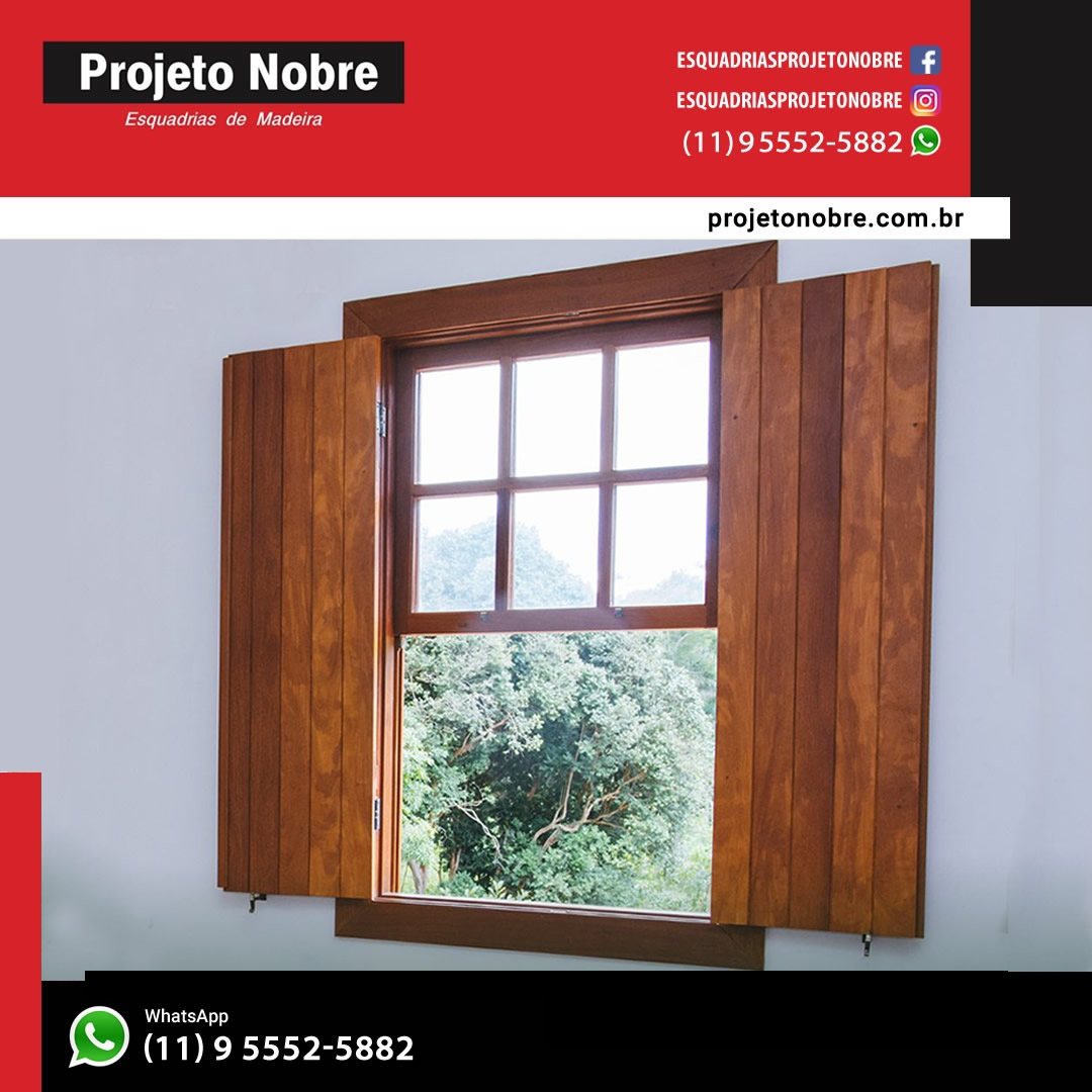 Janelas de Madeira para Quarto - Projeto Nobre - Esquadrias de Madeira